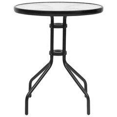 vidaXL Puutarhapöytä musta Ø60x70 cm teräs hinta ja tiedot | Puutarhapöydät | hobbyhall.fi