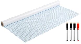 Tarra-arkki valkoinen 45x200cm + tussit hinta ja tiedot | Toimistotarvikkeet | hobbyhall.fi