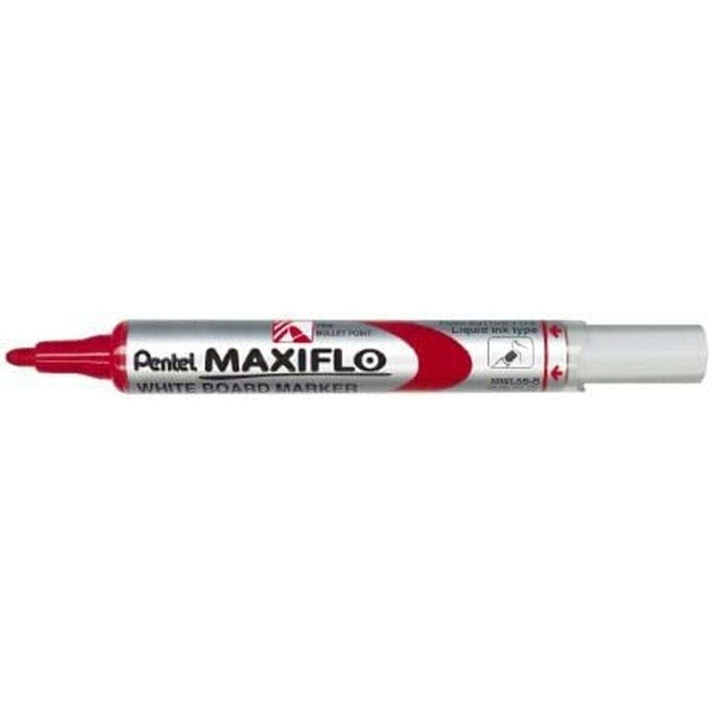 Tussi Pentel Maxiflo MWL-5S, punainen, 12 kpl. hinta ja tiedot | Taide- ja askartelutarvikkeet | hobbyhall.fi