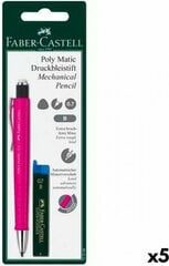 Automaattikynä Faber-Castell Grip Matic pinkki 0,7 mm, 5 kpl hinta ja tiedot | Kirjoitusvälineet | hobbyhall.fi