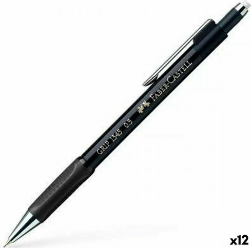 Pen Faber-Castell Portamiini Grip 1345, musta, 12 kpl hinta ja tiedot | Kirjoitusvälineet | hobbyhall.fi