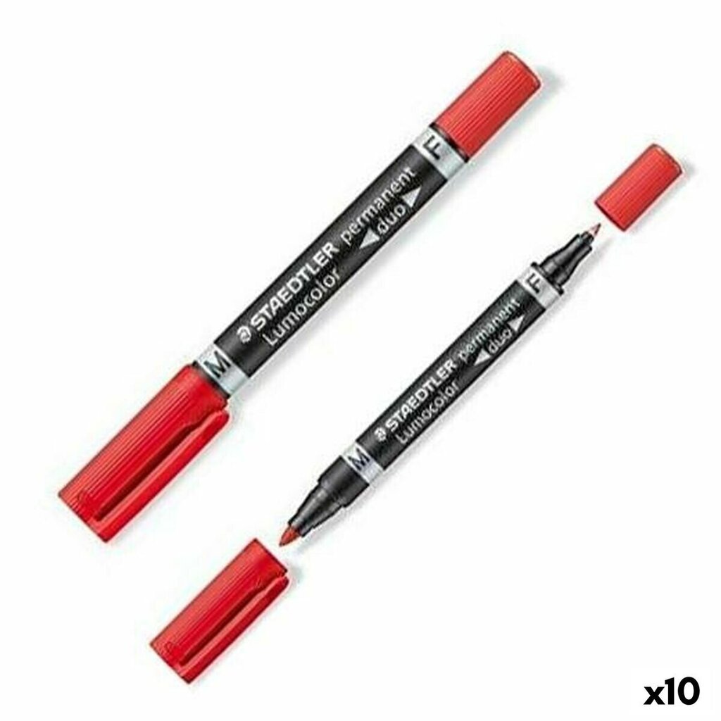 Tuplatussi Staedtler Lumocolor 348, punainen, 10 kpl hinta ja tiedot | Kirjoitusvälineet | hobbyhall.fi