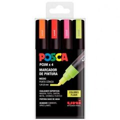 Tussisarja Posca PC-5M Fluor, 4 sivua hinta ja tiedot | Taide- ja askartelutarvikkeet | hobbyhall.fi