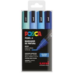 Tussisarja Posca PC-5M Blue, 4 kpl hinta ja tiedot | Taide- ja askartelutarvikkeet | hobbyhall.fi