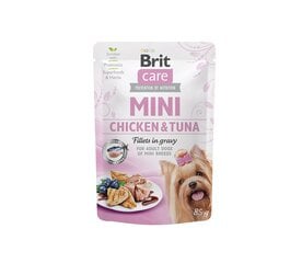 Brit Care Mini Chicken&Tuna fileet kastikkeessa märkänä nirsoille koirille, pienten rotujen ruoka, 85 g x 24 hinta ja tiedot | Koiran märkäruoka | hobbyhall.fi