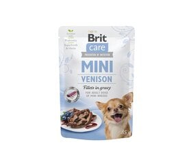 Brit Care Mini Venison fileet kastikkeessa märkänä nirsoille koirille, pienten rotujen koiranruoka, 85 g x 24 hinta ja tiedot | Koiran märkäruoka | hobbyhall.fi