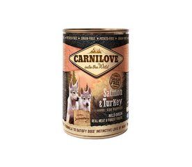 Carnilove Wild Meat Salmon&Turkey Puppies viljaton, märkäruoka pennuille, 400 g hinta ja tiedot | Koiran märkäruoka | hobbyhall.fi