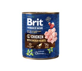 Brit Premium by Nature Chicken with Hearts koiran märkäruoka, 800 g hinta ja tiedot | Koiran märkäruoka | hobbyhall.fi