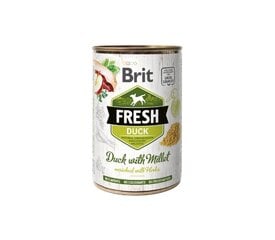 Brit Fresh purkitettu koiranruoka Duck&Millet, 400 g hinta ja tiedot | Koiran märkäruoka | hobbyhall.fi