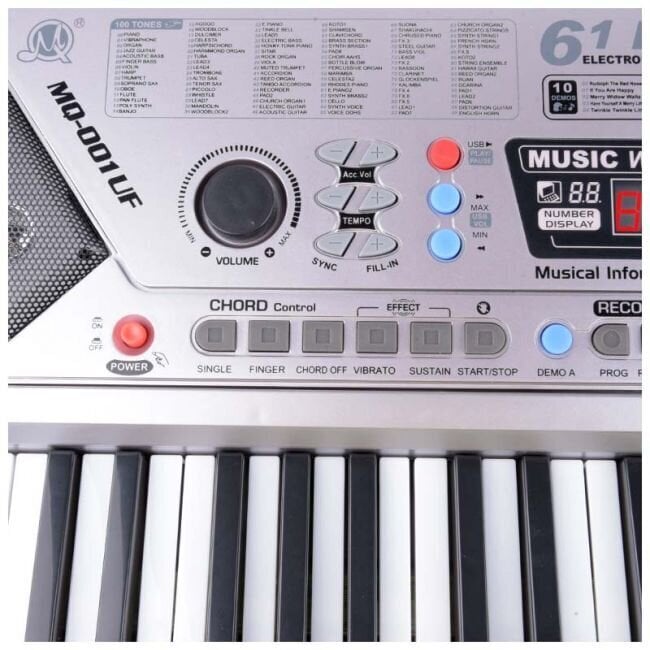 MQ 001 UF Keyboard kosketinsoitin mikrofonilla lapsille USB MP3 radio hinta ja tiedot | Kosketinsoittimet | hobbyhall.fi