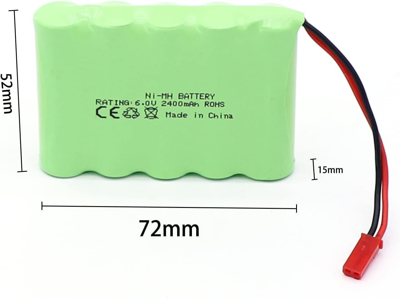 Ladattava akku 6V 2400mAh Ni-MH AA RC hinta ja tiedot | Paristot | hobbyhall.fi