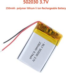 Litiumakku 3,7 V 250 mAh Malli 502030 hinta ja tiedot | Paristot | hobbyhall.fi