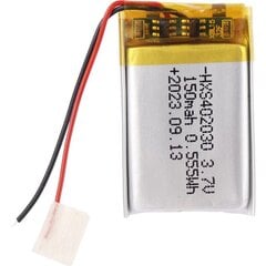 Litiumakku 3,7 V 150 mAh Malli 402030 hinta ja tiedot | Paristot | hobbyhall.fi