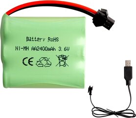 Ladattava akku Ni-MH AA 3.6V 2400mAh hinta ja tiedot | Paristot | hobbyhall.fi