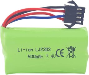 Litiumakku 7,4V 500mAh, 1 kpl hinta ja tiedot | Paristot | hobbyhall.fi