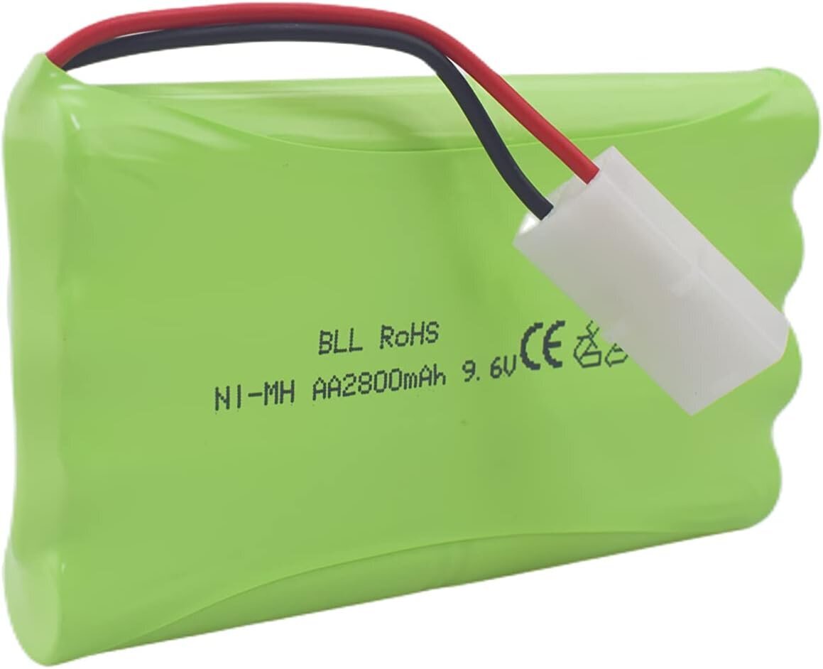 Ladattava AA-akku 9.6V 2000mAh | Tamiya-liittimellä ja USB-latauskaapelilla | Ihanteellinen autoille, kuorma-autoille, tankeille ja RC-veneille | 100x57x15mm | 100g hinta ja tiedot | Paristot | hobbyhall.fi