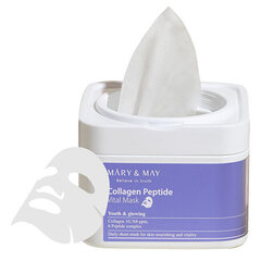 Kiinteyttävä kangasnaamio Mary &amp; May Collagen Peptide Vital Mask, 400 ml, 30 kpl hinta ja tiedot | Kasvonaamiot ja silmänalusaamiot | hobbyhall.fi