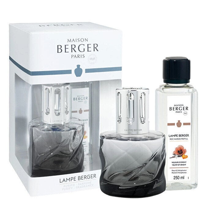 Maison Berger Paris -setti: katalyyttinen lamppu Spirale black, 222 ml + täyttöpakkaus Velvet of Orient, 250 ml hinta ja tiedot | Huonetuoksut | hobbyhall.fi