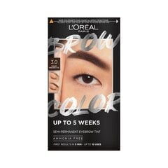 Kulmaväri L'Oréal Paris Brow Color Semi-permanent, 3.0 Dark Brunette hinta ja tiedot | Silmämeikit | hobbyhall.fi