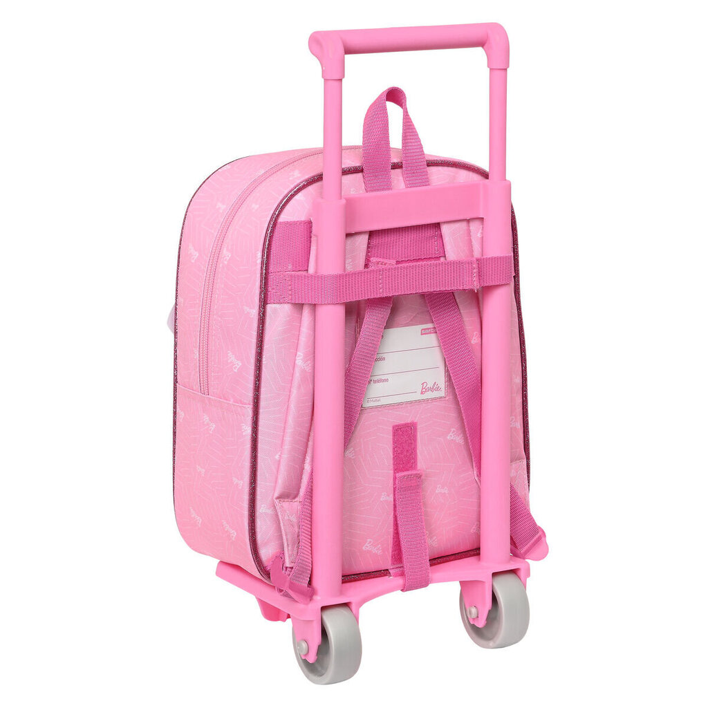 Reppu pyörillä Barbie Girl, pinkki, 22 x 27 x 10 cm hinta ja tiedot | Koulureput ja -laukut | hobbyhall.fi