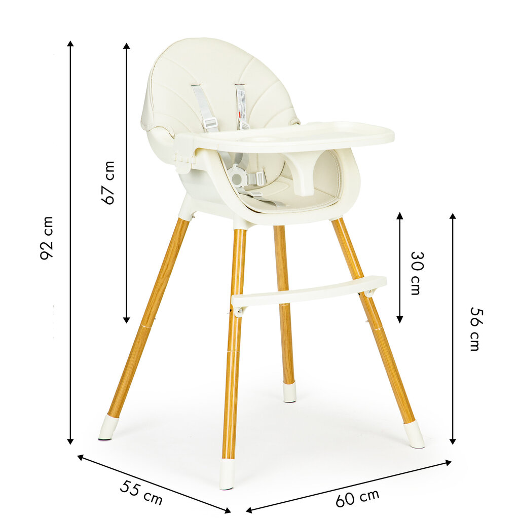 Ecotoys syöttötuoli 2in1, beige hinta ja tiedot | Syöttötuolit | hobbyhall.fi