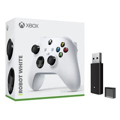 Xbox Wireless Controller + PC Adapter White hinta ja tiedot | Pelikonsolitarvikkeet | hobbyhall.fi