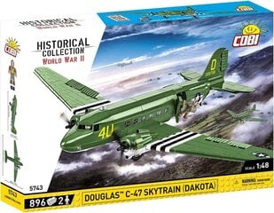 Cobi WWII Douglas C-47 Skytrain Dakota -kuljetuslentokone hinta ja tiedot | LEGOT ja rakennuslelut | hobbyhall.fi