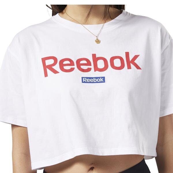 Linear logo crop tee reebok naiset white fi2031 hinta ja tiedot | Naisten T-paidat | hobbyhall.fi