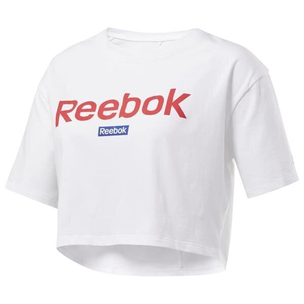 Linear logo crop tee reebok naiset white fi2031 hinta ja tiedot | Naisten T-paidat | hobbyhall.fi