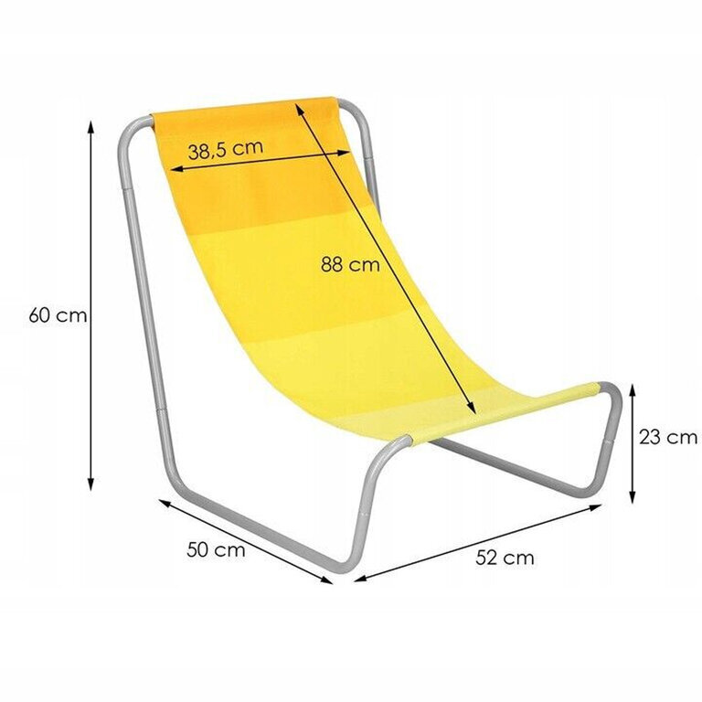 Taitettava rantatuoli, Omimar, keltainen + laukku hinta ja tiedot | Puutarhatuolit | hobbyhall.fi