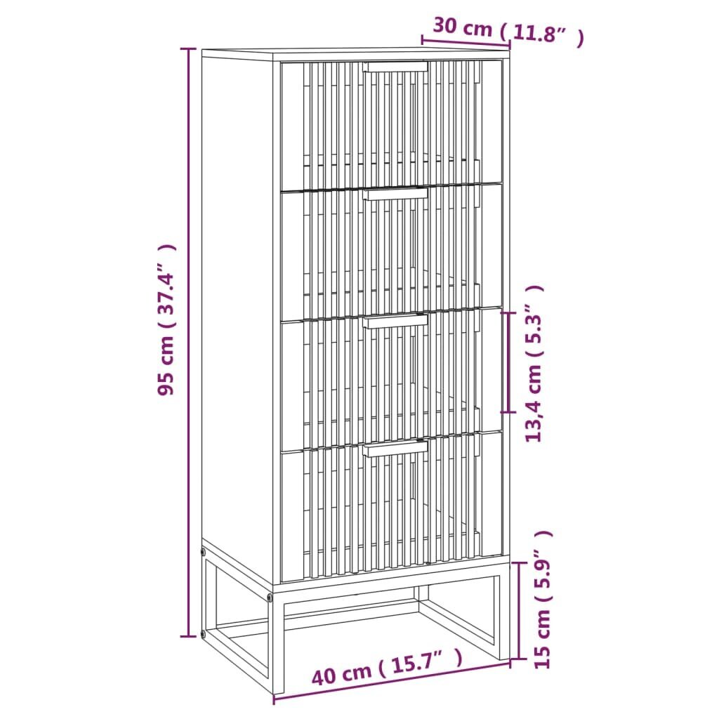 vidaXL Kaappi musta 40x30x95 cm tekninen puu hinta ja tiedot | Olohuoneen kaapit ja lipastot | hobbyhall.fi