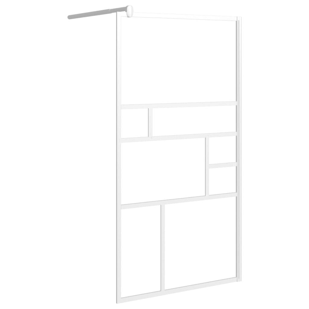 vidaXL Walk-in suihkuseinä 115x195 cm ESG-lasi valkoinen hinta ja tiedot | Suihkuseinät ja -ovet | hobbyhall.fi