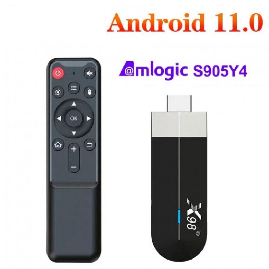 Riff X98 S500 Mini TV Stick SmartBox Android 11 Amlogic S905Y4 Quad Core AV1 HDR10+ 4K 60fps 5G Wifi 4GB+32GB hinta ja tiedot | TV-lisätarvikkeet | hobbyhall.fi