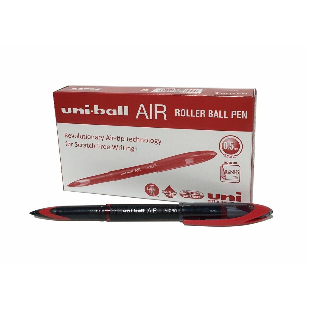 Kynä Uni-Ball Air Micro UBA-188-M, punainen, 12 kpl. hinta ja tiedot | Kirjoitusvälineet | hobbyhall.fi