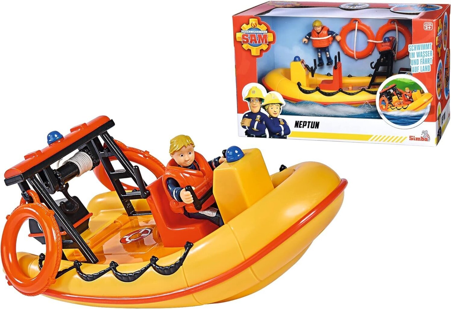 Simba Fireman Sam Lodz Neptune kuvasta versio 2 925-2571 hinta ja tiedot | Poikien lelut | hobbyhall.fi