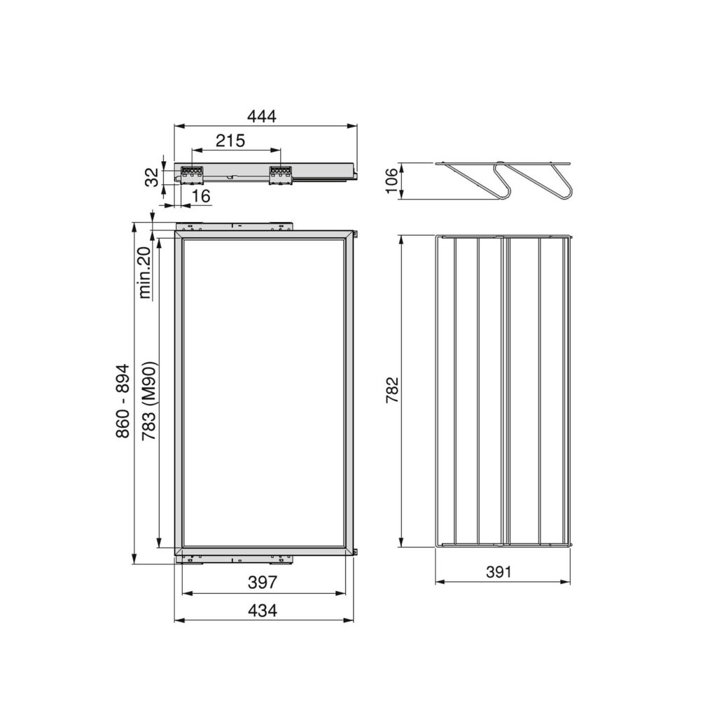 Hack kenkälaatikko, 900 mm moduuli, musta hinta ja tiedot | Kaapit | hobbyhall.fi