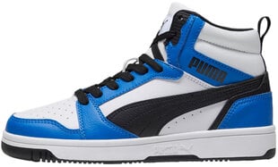 Puma Jalkineet Rebound V6 Mid Jr White Blue Black 393831 06 393831 06/5.5 hinta ja tiedot | Miesten urheilu- ja vapaa-ajan kengät | hobbyhall.fi