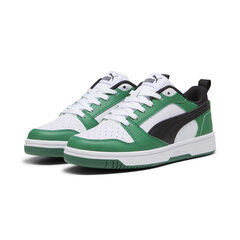 Puma Jalkineet Rebound V6 Lo Jr Black White Green 393833 05 393833 05/5.5 hinta ja tiedot | Miesten urheilu- ja vapaa-ajan kengät | hobbyhall.fi