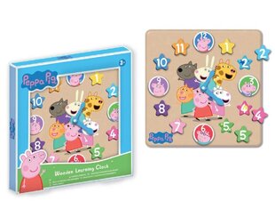 RMS Peppa Pig puinen tiedekello 85-0029 92605 hinta ja tiedot | Kehittävät lelut | hobbyhall.fi