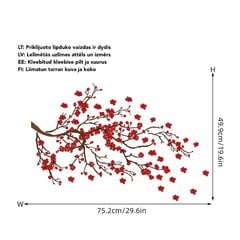 Sisustustarra Punainen sakura hinta ja tiedot | Sisustustarrat | hobbyhall.fi