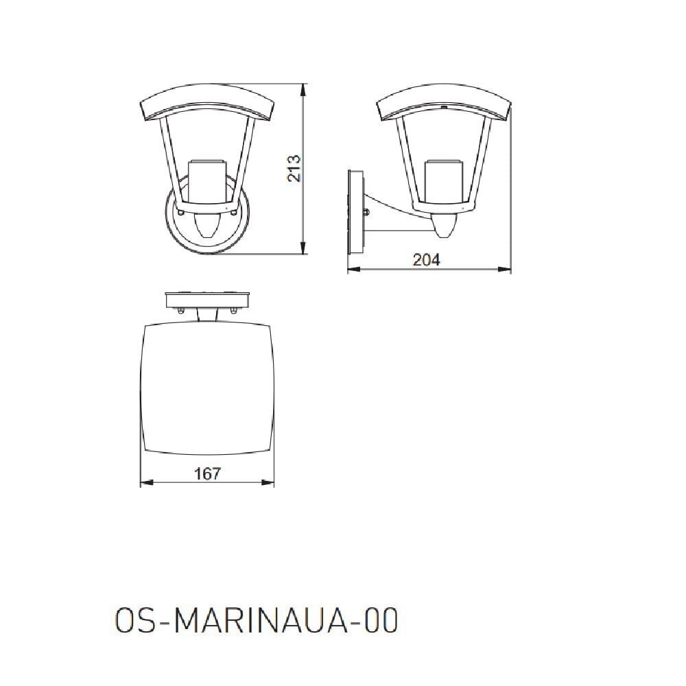 Ulkopuutarhaseinävalaisin MARINA, E27, MAX.20W, IP54, Musta hinta ja tiedot | Puutarha- ja ulkovalot | hobbyhall.fi