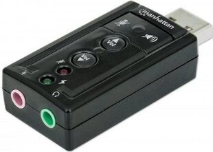 Manhattan Hi-Speed USB 3D virtual 7.1 with volume control (151429) hinta ja tiedot | Adapterit | hobbyhall.fi
