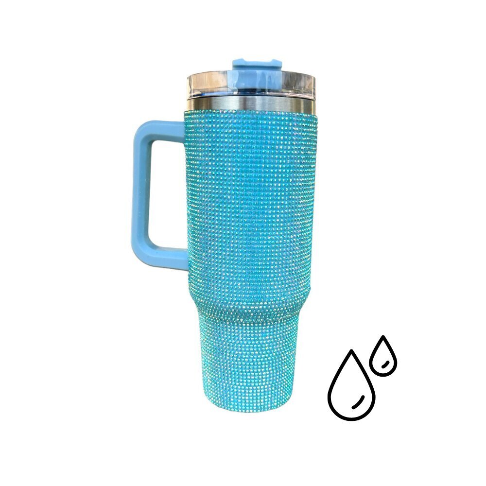 HydroCup termosmuki pillillä XL 1200ml, vaaleansininen kristalleilla hinta ja tiedot | Termoskannut ja termosmukit | hobbyhall.fi