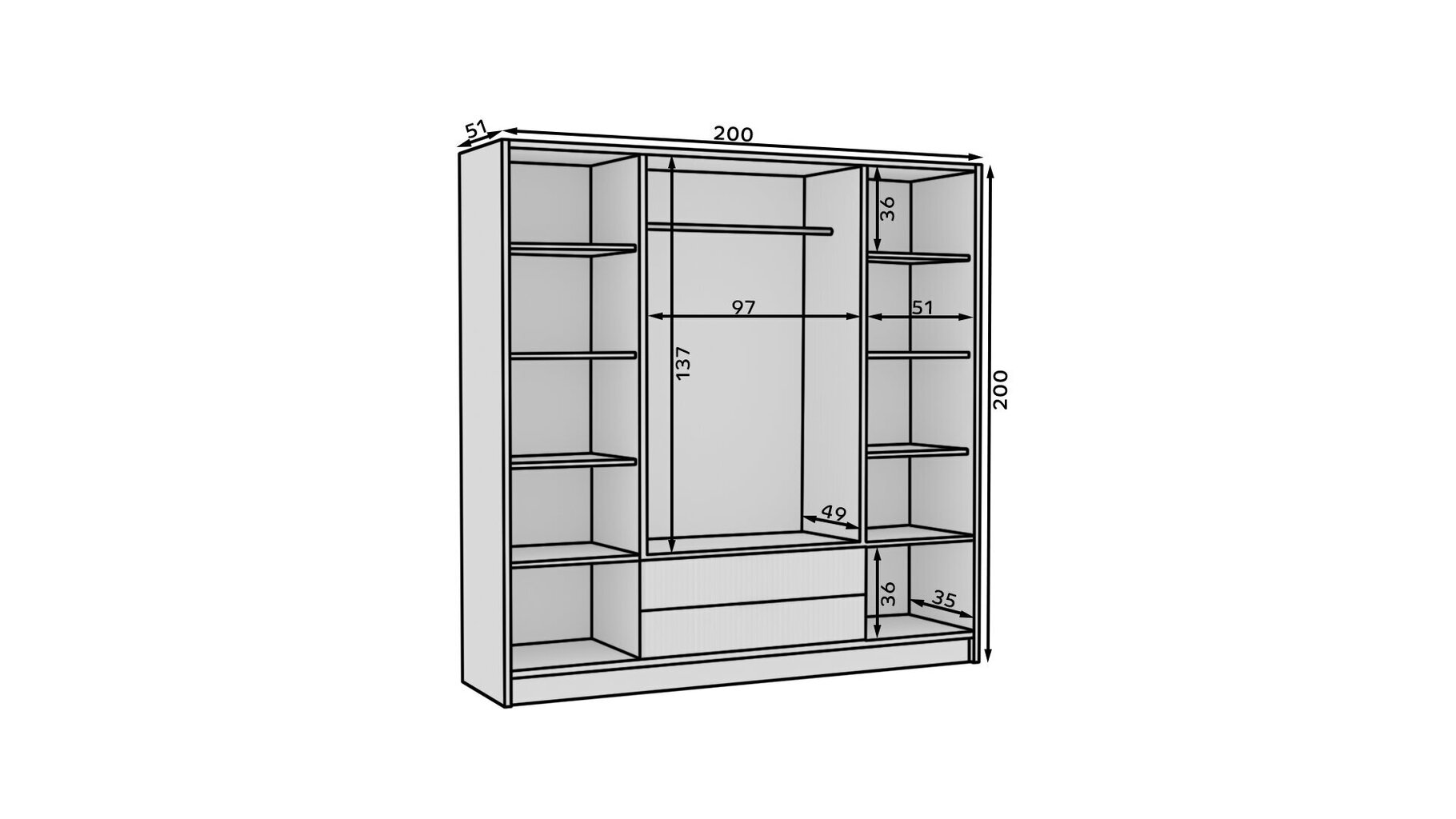 Kaappi Norel 200, musta hinta ja tiedot | Kaapit | hobbyhall.fi