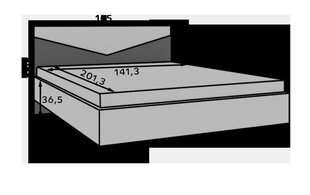 Lova ADRK Furniture Atson, 140x200 cm, ruskea/valkoinen hinta ja tiedot | Sängyt | hobbyhall.fi