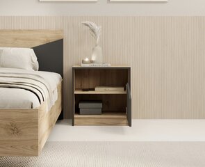 Yöpöytä ADRK Furniture Atson, ruskea/musta hinta ja tiedot | Yöpöydät | hobbyhall.fi