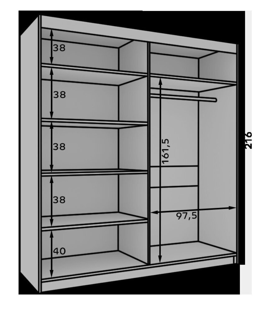 Kaappi ADRK Furniture Atson 200, ruskea/valkoinen hinta ja tiedot | Kaapit | hobbyhall.fi