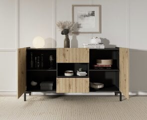 Komoda ADRK Furniture Larista, ruskea/musta hinta ja tiedot | Lipastot | hobbyhall.fi