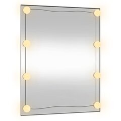 vidaXL Seinäpeili LED-valoilla 50x60 cm lasi suorakulmio hinta ja tiedot | Peilit | hobbyhall.fi