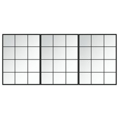 vidaXL Seinäpeilit 3 kpl musta 80x60 cm metalli hinta ja tiedot | Peilit | hobbyhall.fi